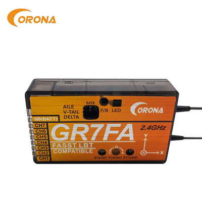 Radio Futaba 2.4 Ghz Fasst Receiver Gyro Function Rc Motorcycle Drone Corona GR7FA